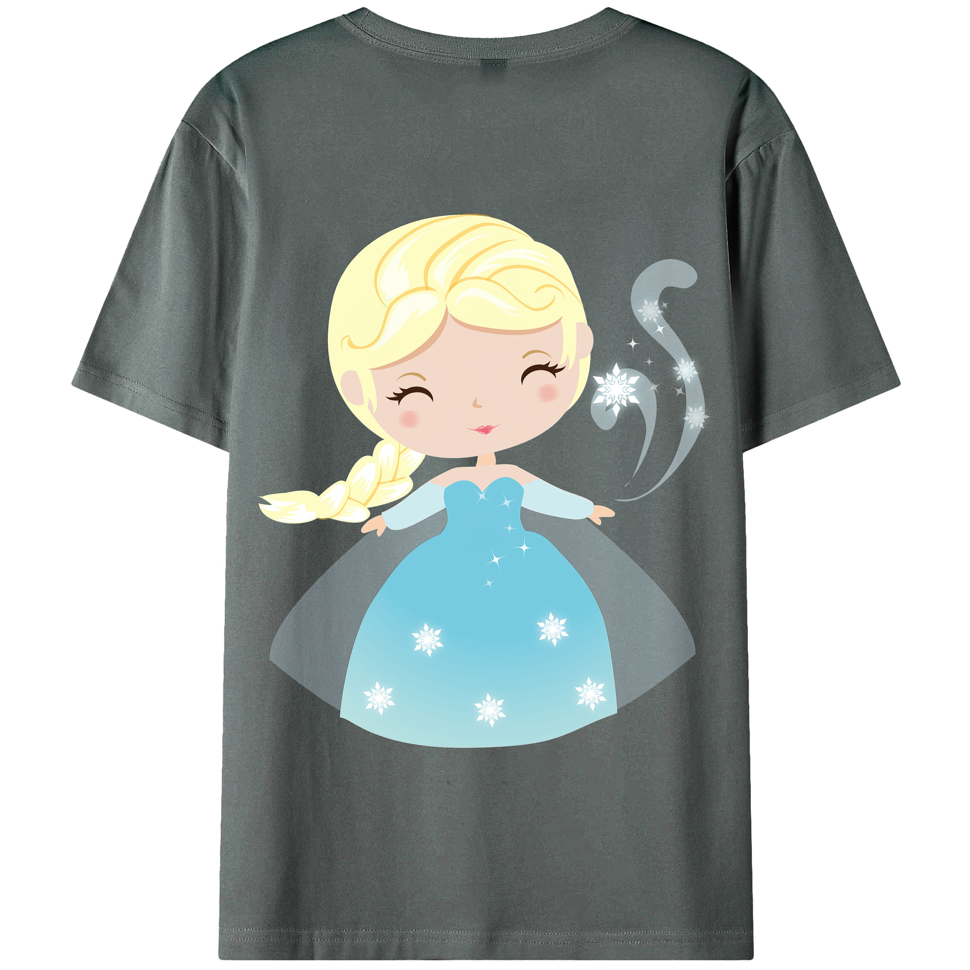 （画像用） アナと雪の女王 アンナ エルサ Frozen Anna Elsa 綿100％半袖Tシャツ（背面プリント）